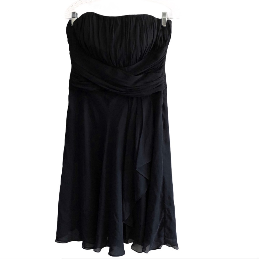 White House Black Market silk strapless dress
